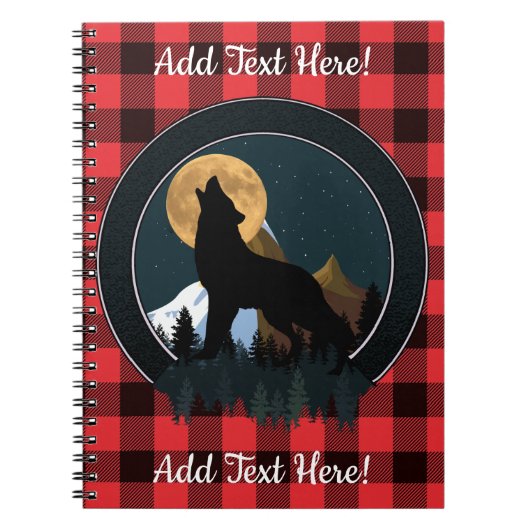 Howling Wolf Vollmond Notizblock (Vorderseite)