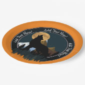 Howling Wolf Vollmond Pappteller (Schrägansicht)