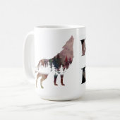 Howling Wolf Watercolor Wildlife Tasse (Vorderseite Links)