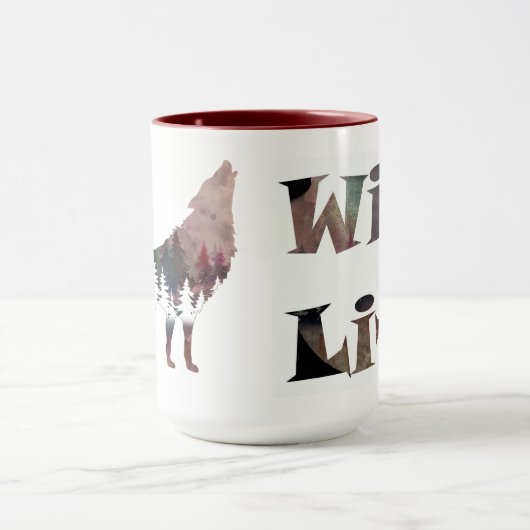 Howling Wolf Watercolor Wildlife Tasse (Zentrum)