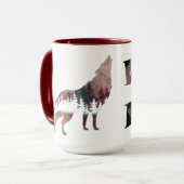 Howling Wolf Watercolor Wildlife Tasse (Vorderseite Links)