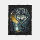 Howling Wolf Waterfall Scene For Nature Lovers And Fleecedecke (Vorderseite)