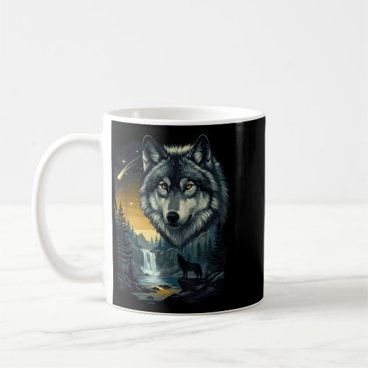 Howling Wolf Waterfall Scene For Nature Lovers And Kaffeetasse (Links)