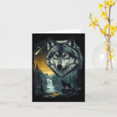 Howling Wolf Waterfall Scene For Nature Lovers And Karte (Gelbe Blume)