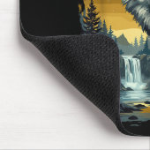 Howling Wolf Waterfall Scene For Nature Lovers And Mousepad (Ecke)