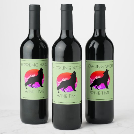 Howling Wolf Weinzeit Weinetikett (Flaschen)