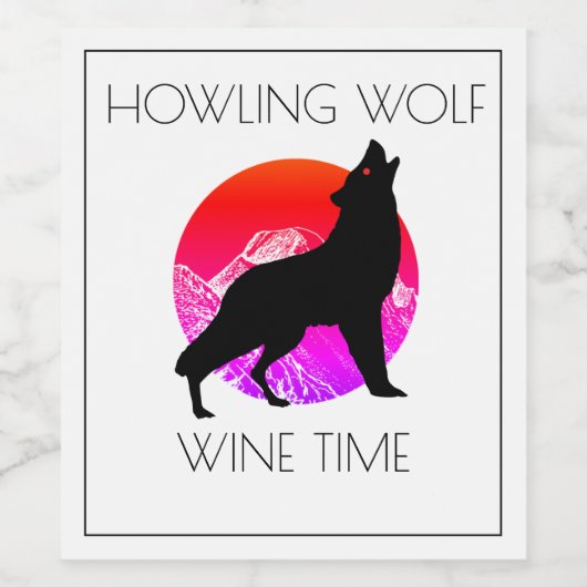Howling Wolf Weinzeit Weinetikett (Einzelnes Label)