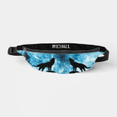 Howling Wolf Winter schneeblauer Individuelle Name Bauchtasche (Vorderseite)