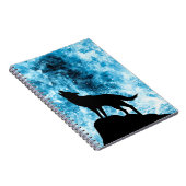 Howling Wolf Winter schneeblauer Rauch Abstrakt Notizblock (Rechte Seite)