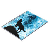 Howling Wolf Winter schneeblauer Rauch Abstrakt Notizblock (Linke Seite)