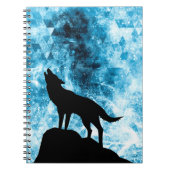 Howling Wolf Winter schneeblauer Rauch Abstrakt Notizblock (Vorderseite)