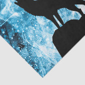 Howling Wolf Winter schneeblauer Rauch Abstrakt Seidenpapier (Ausschnitt)