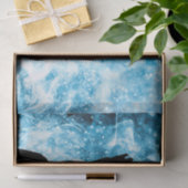 Howling Wolf Winter schneeblauer Rauch Abstrakt Seidenpapier (Geschenk)