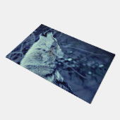 Howling Wolf Winterwald Fußmatte (Schrägansicht)