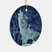 Howling Wolf Winterwald Keramik Ornament (Rechts)