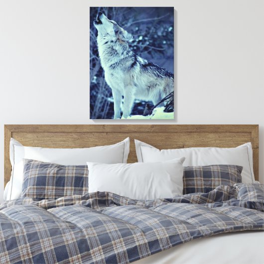 Howling Wolf Winterwald Leinwanddruck (Insitu (Schlafzimmer))