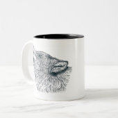 Howling Wolf Zweifarbige Tasse (Vorderseite Links)