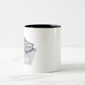Howling Wolf Zweifarbige Tasse (Mittel)
