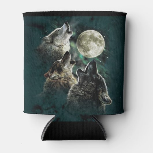 Howling Wölfe Vollmond Starry Sky kann kühler Dosenkühler (Vorderseite)