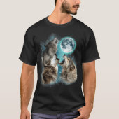 Howling Wolves Full Moon Forest Night Art Tee (Vorderseite)