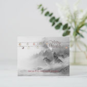Howling wolves In Winter Snow Merry Christmas Feiertagspostkarte (Stehend Vorderseite)
