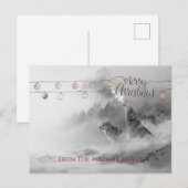 Howling wolves In Winter Snow Merry Christmas Feiertagspostkarte (Vorne/Hinten)