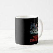 Howling Wolves Merry Christmas Holiday Design Kaffeetasse (VorderseiteRechts)