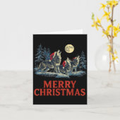 Howling Wolves Merry Christmas Holiday Design Karte (Gelbe Blume)