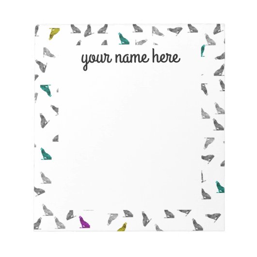 Howling Wolves Personalisiert Notepad Notizblock (Vorderseite)
