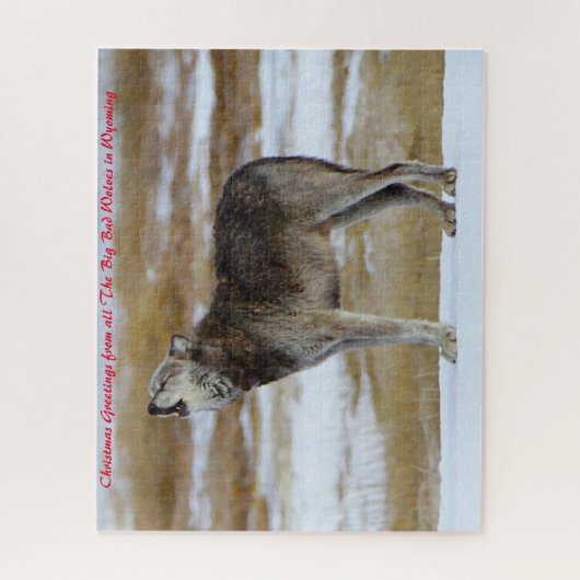 Howling Wolves.Weihnachtsgrüße Puzzle (Vertikal)