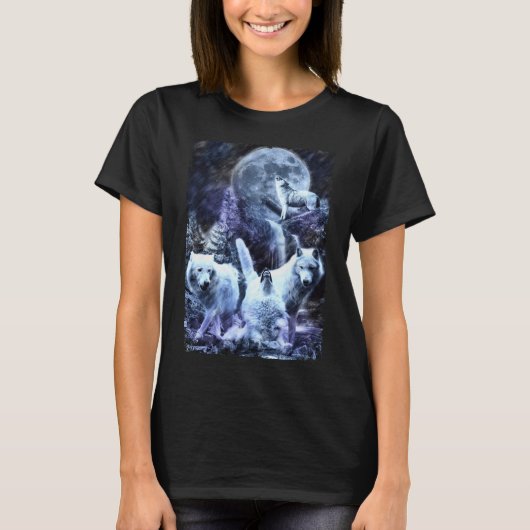 Howling Wolves Winter Forest Animals Wolf T-Shirt (Vorderseite)
