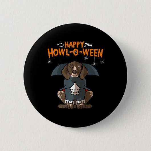 Howloween German Shorthaired Pointer Doween Hallow Button (Vorderseite)