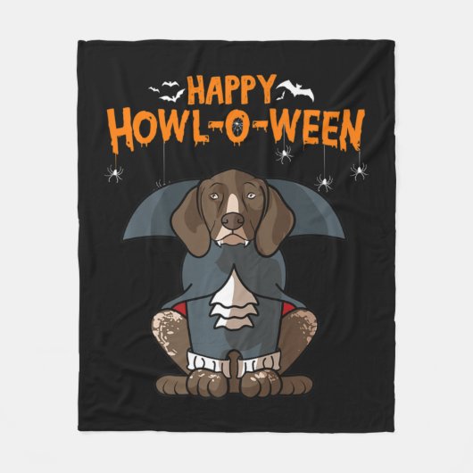 Howloween German Shorthaired Pointer Doween Hallow Fleecedecke (Vorderseite)