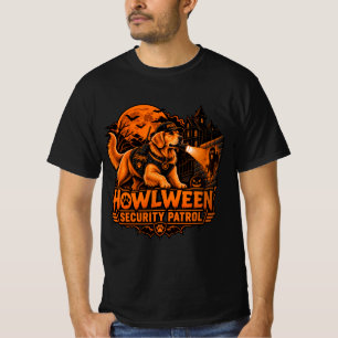 Howlween Sicherheitsstreife Golden Retriever Hallo T-Shirt