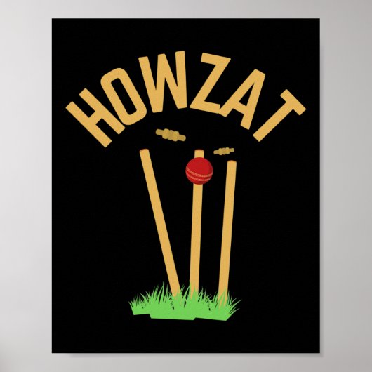Howzat Cricket Fan Wicked Bowled Geschenk Tsman Bo Poster (Vorne)