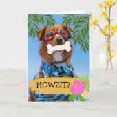 Howzit? Hallo Wie bist du Hawaiianischer Hund? Karte (Gelbe Blume)