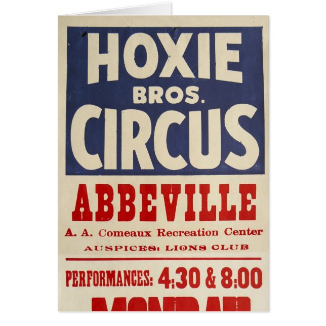 Hoxie Bros. Zirkus (Vorne)