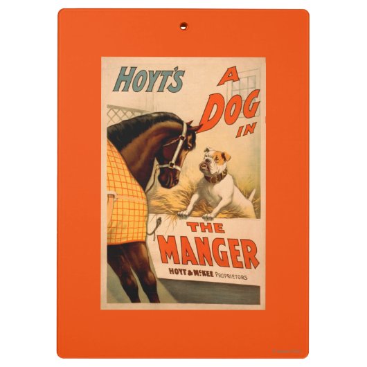 Hoyts a-Hund im Krippen-Theater-Plakat Klemmbrett (Rückseite)