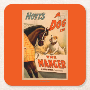 Hoyts a-Hund im Krippen-Theater-Plakat Rechteckiger Pappuntersetzer