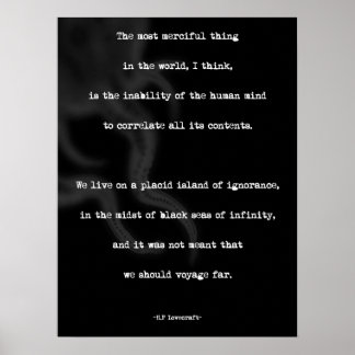 HP Lovecraft Minimalistisches Zitatposter Poster