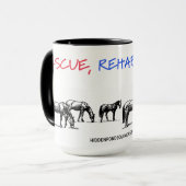 HPF Rescue, Rehab, Rehome Color Lined Coffee Tasse (Vorderseite Links)