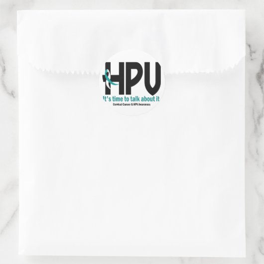 HPV-Bewusstsein 1 Runder Aufkleber (Tasche)