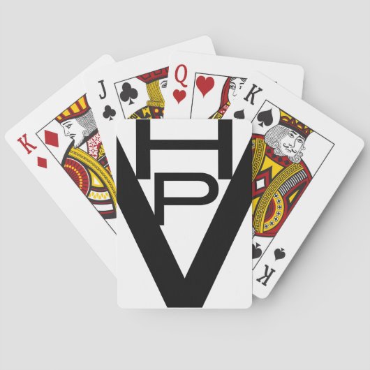 HPV Logo Design auf einem knackigen neuen Deck von Spielkarten (Rückseite)