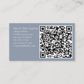 HQ-Code Moderne florale Visitenkarte Dunkelblau (Rückseite)