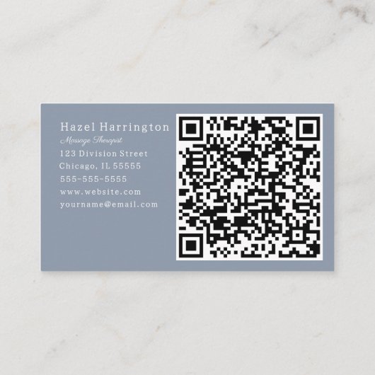 HQ-Code Moderne florale Visitenkarte Dunkelblau (Rückseite)