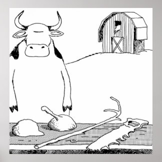 HQ für Kuhwerkzeuge NUR auf WEISSEM T-SHIRT angeba Poster