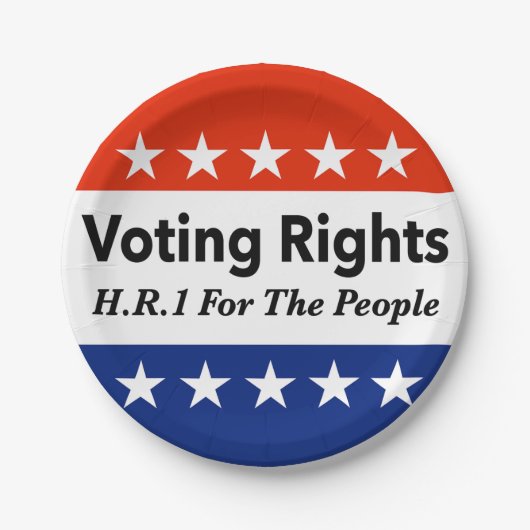 HR1 Stimmrecht für das Volk Gesetz Pappteller (Vorderseite)