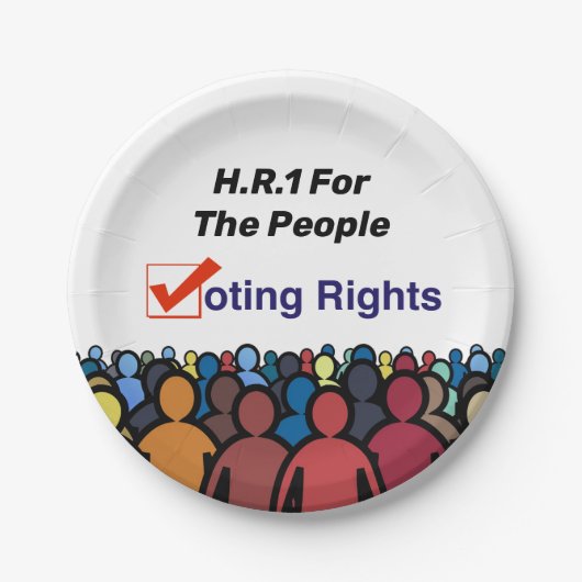 HR1 Stimmrecht für das Volk Gesetz Pappteller (Vorderseite)