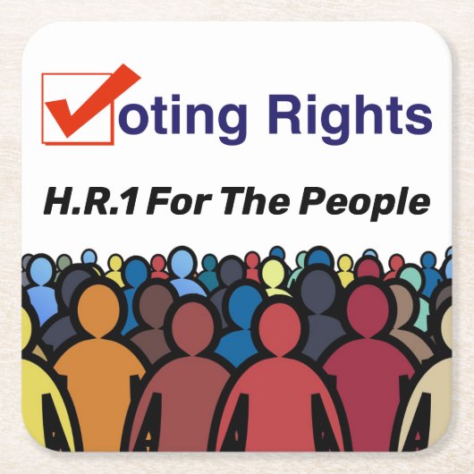 HR1 Stimmrecht für das Volk Gesetz Rechteckiger Pappuntersetzer (Vorderseite)