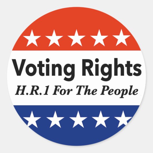 HR1 Stimmrecht für das Volk Gesetz Runder Aufkleber (Vorderseite)